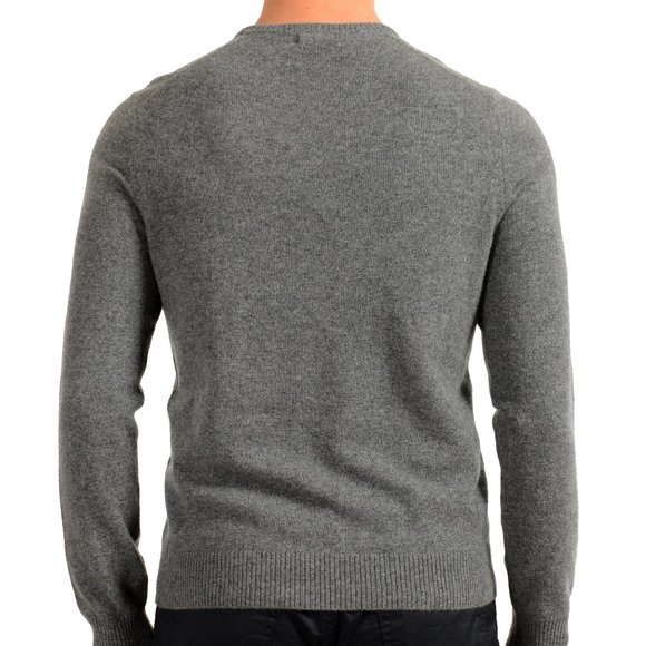 Malo Optimum Men's Gray 100% Cashmere V-Neck Pullover Sweater - Picture 3 of 6